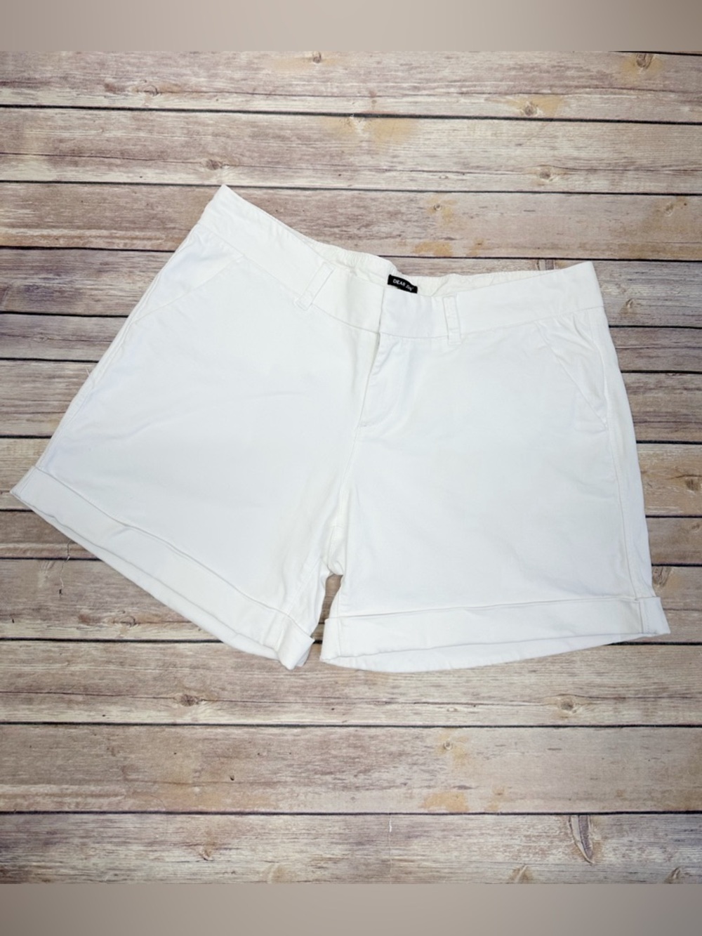 Dear John white cuffed denim shorts size 31